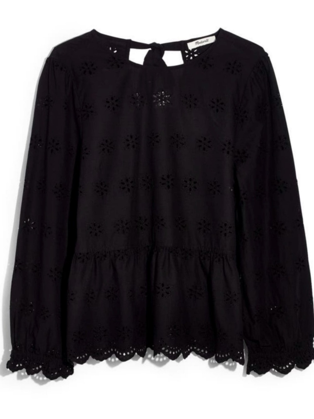 Madewell eyelet peplum top